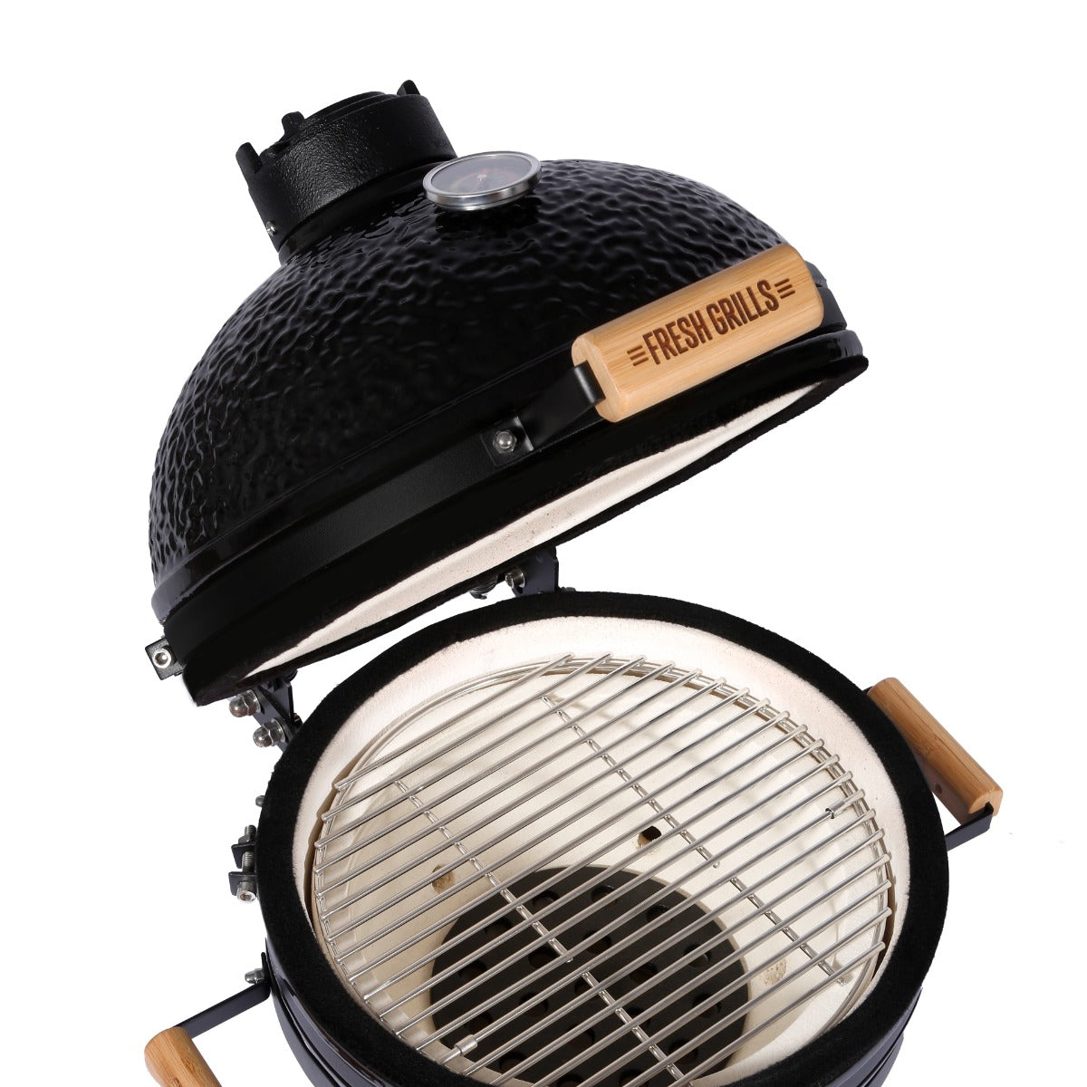 Kamado BBQ Grill 40cm Nero Ceramica Mini Forno Barbecue a Uovo Carbonella Affumicatore