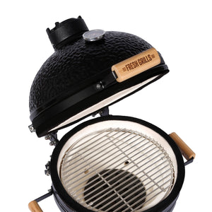 Kamado BBQ Grill 40cm Nero Ceramica Mini Forno Barbecue a Uovo Carbonella Affumicatore