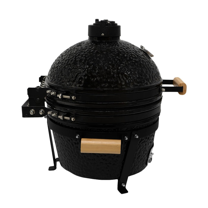Kamado BBQ Grill 40cm Nero Ceramica Mini Forno Barbecue a Uovo Carbonella Affumicatore