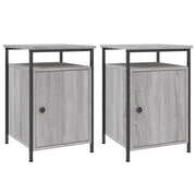 Set di 2 Comodini | Armadio da Notte | Mobiletto da notte Grigio Sonoma 40x42x60 cm in Legno Multistrato