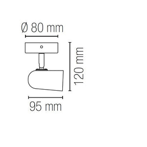 SPOT PUNTO BIANCO E27 9,5X8X12CM.