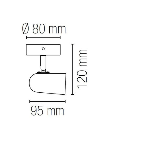 SPOT PUNTO NERO E27 9,5X8X12CM.