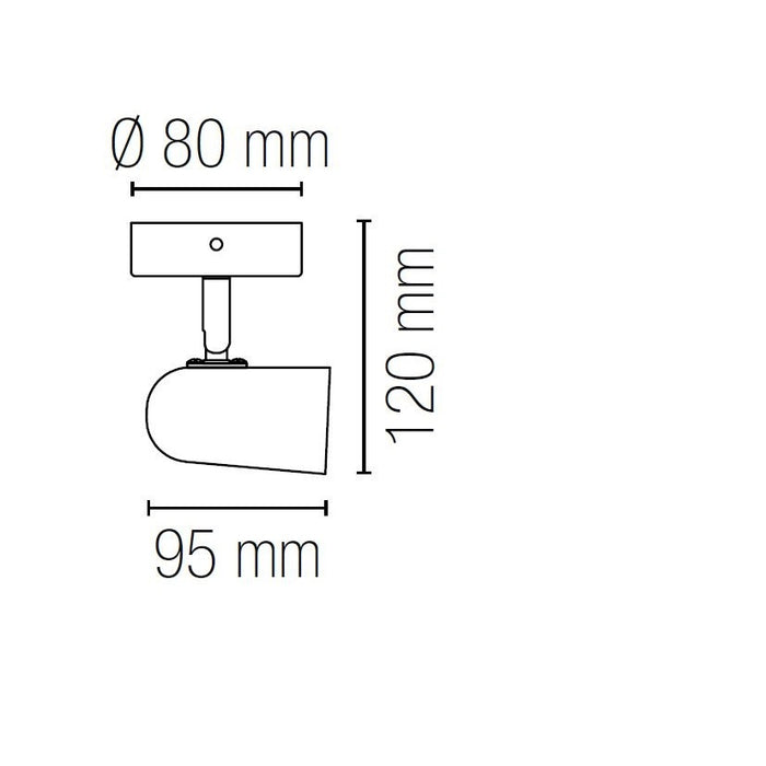 SPOT PUNTO NERO E27 9,5X8X12CM.
