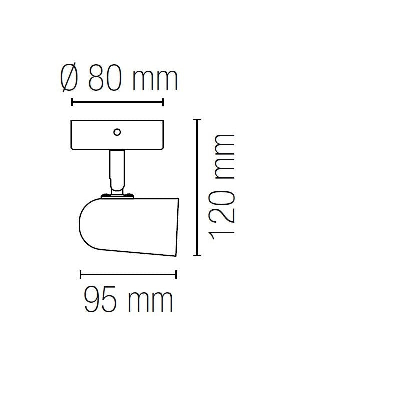 SPOT PUNTO NERO E27 9,5X8X12CM.