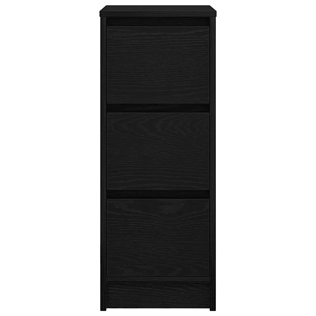Credenza Rovere Nero 29,5x34x76 cm in Legno Multistrato