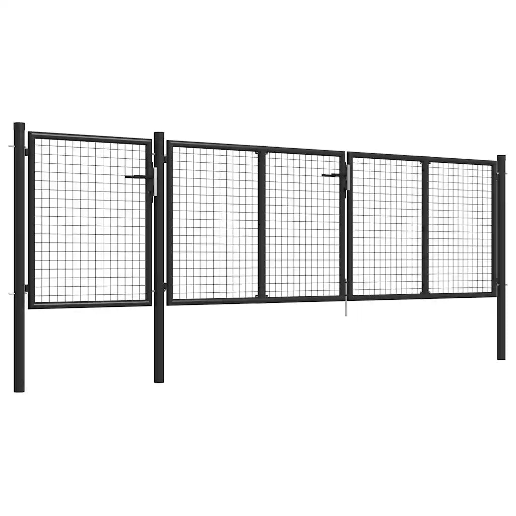 Cancello per Giardino in Acciaio 400x100cm Antracite
