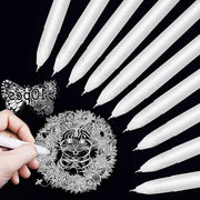 Penne a gel con dimensioni dei punti: 0,8 mm - penne a gel bianche - penne a gel bianche per l'arte - penne coprenti per highlights, disegno e manualità