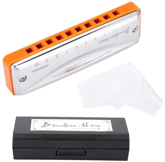Mondharmonica in Chiave di Do Maggiore a 10 Fori - 20 Tonelli - Rete di Acciaio Fosforo - Strumento Musicale Sostenibile - Adatto a Principianti/Professionisti - Regolazione Precisa - Harmonica