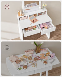 VALORA Toletta con specchio, bianco, stile scandinavo RDT114W01