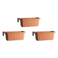 Rondine 50 - set di 3 balconiere da 50cm con agganci regolabili e riserva d'acqua Terracotta