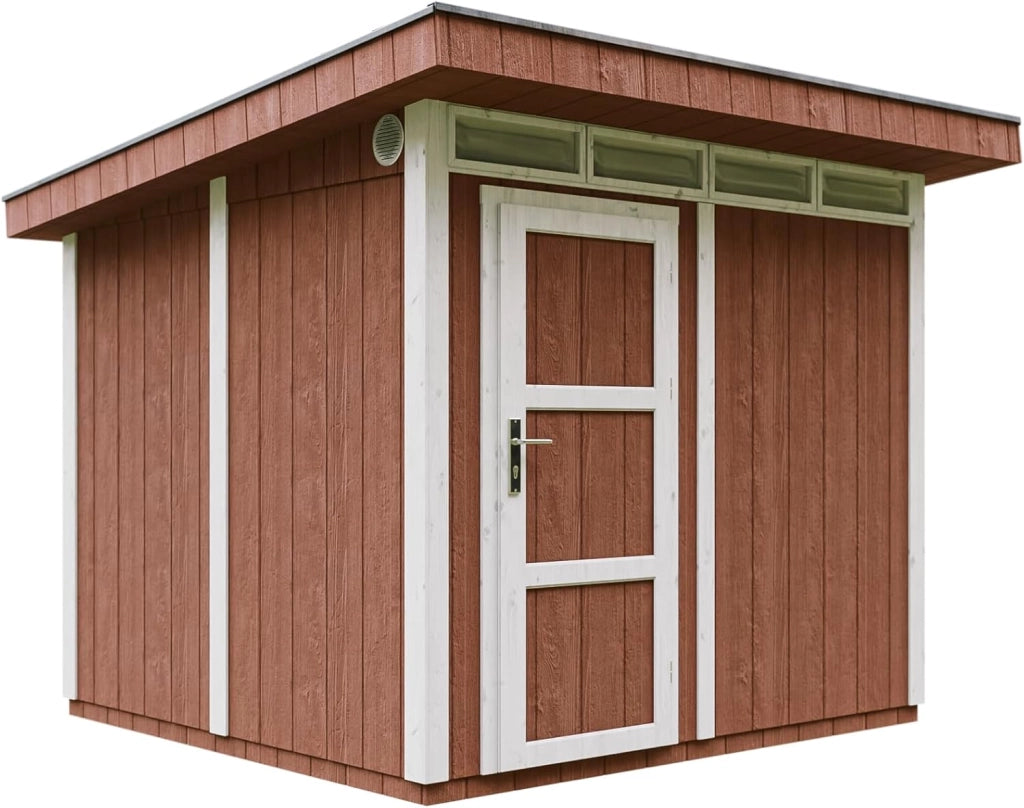 Casetta da Giardino di QUALIT? PREMIUM 5,9m?²-L279xW293cm - TIMBELA M903-REDWOOD RED
