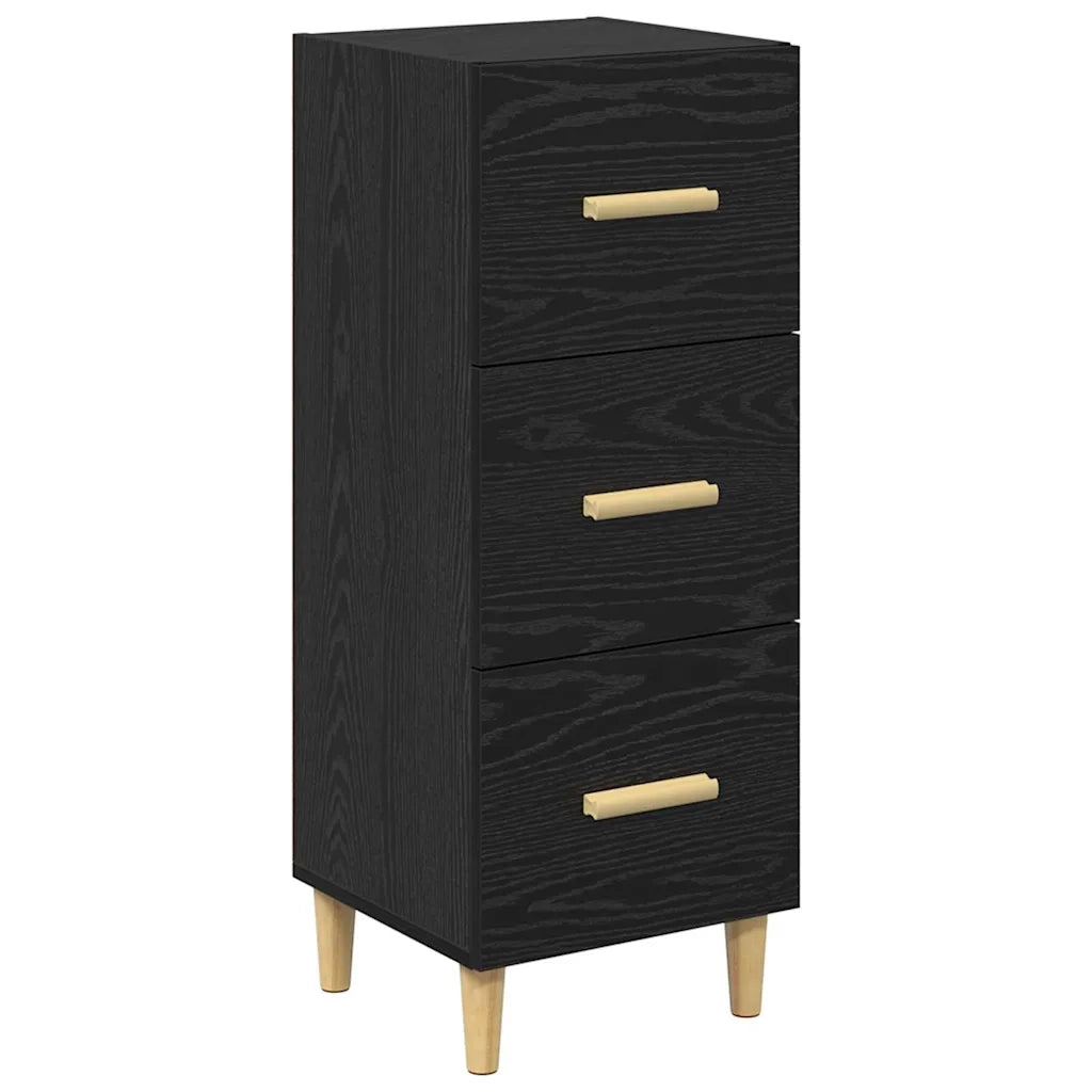 Credenza-Buffet-Armadio da cucina Rovere nero 34.5 x 34 x 90 cm Legno multistrato