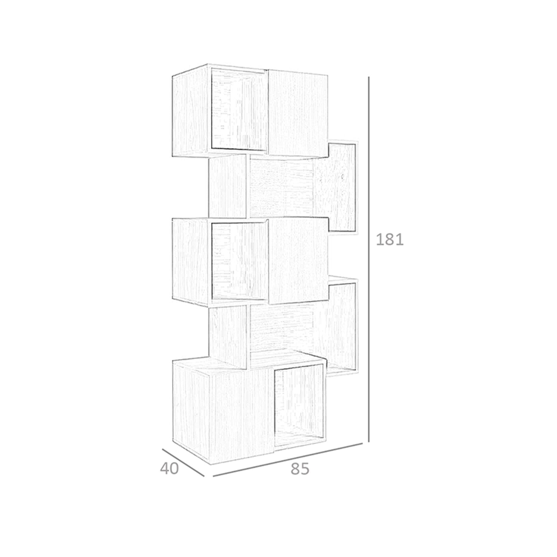 Scaffale in legno di noce con ante