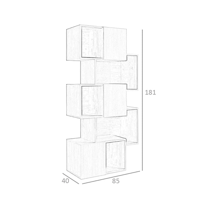 Scaffale in legno di noce con ante