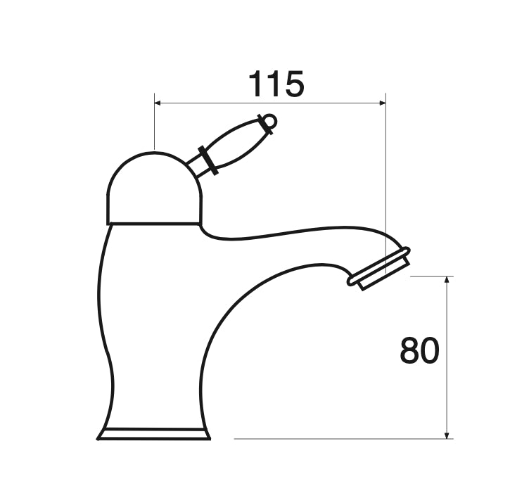 Miscelatore lavabo vintage con maniglia ceramica 