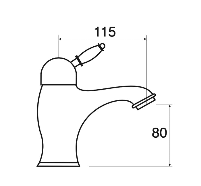 Miscelatore lavabo vintage con maniglia ceramica 