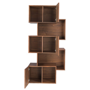 Scaffale in legno di noce con ante