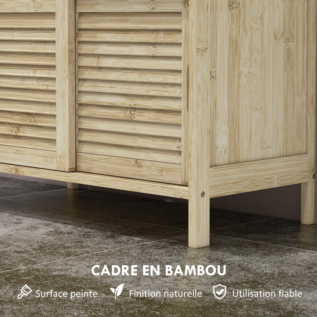 Mobile Sottolavabo in Bamb¨´ con 2 Ante ¨C Minimal ¨C 60x30x60 cm
