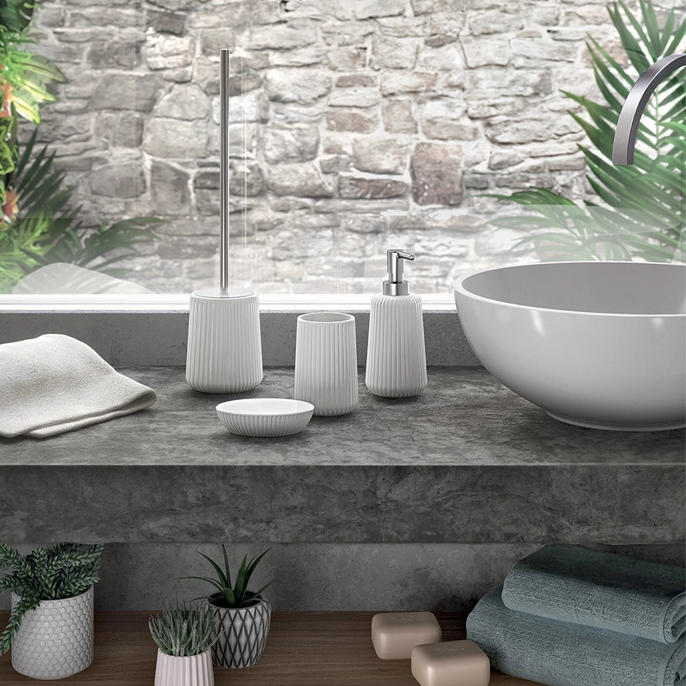 Dispenser dosasapone Gedy in ceramica bianca | Marika
