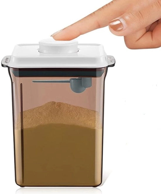 Dispensatore di polvere di latte 2.3L - Contenitore alimentare - Eterogeneo - Imprigiona l'aria - BPA libero - Polimero/Vetro - Design resistente all'umidità