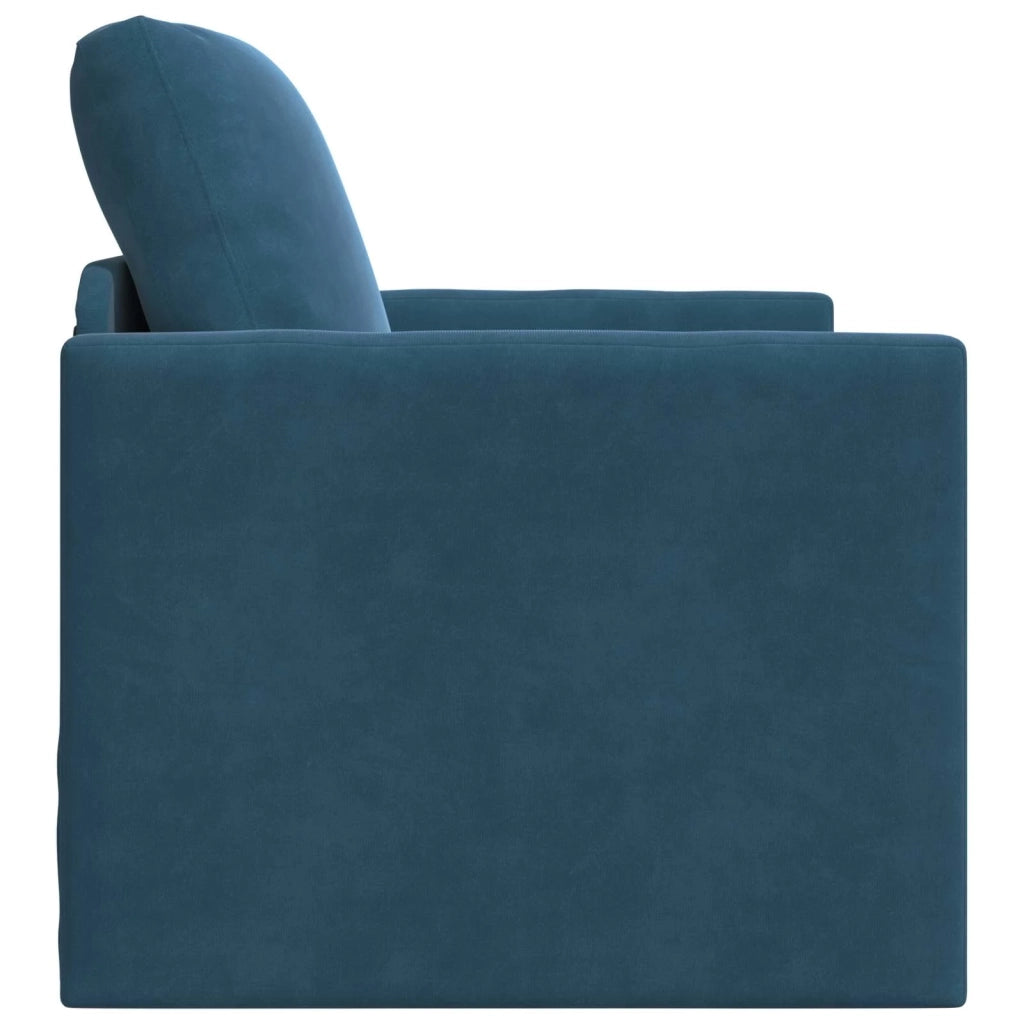Divano letto | Sof¨¤ letto | Letto singolo Blu 74 x 77 x 81 cm Velluto