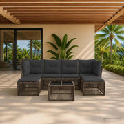 Set Divano da Giardino 7 pz Grigio polyrattan 3434306