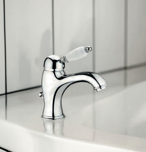 Miscelatore lavabo vintage con maniglia ceramica 