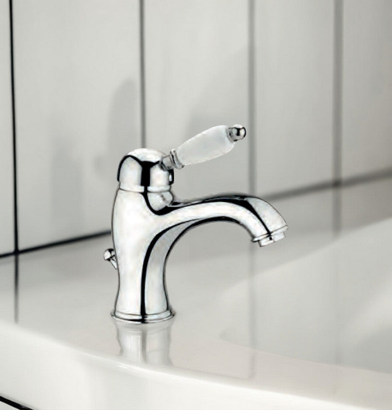 Miscelatore lavabo vintage con maniglia ceramica 