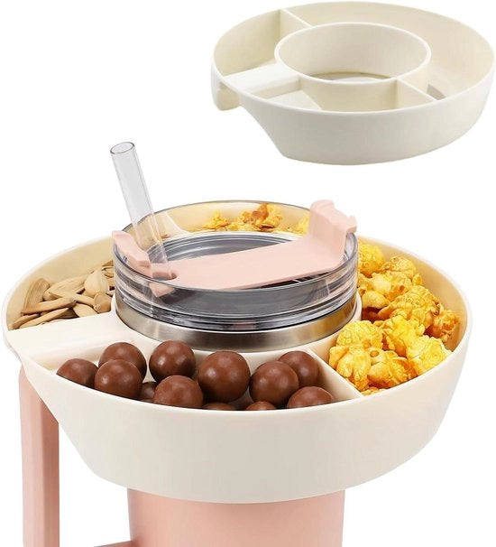 Scatole per snack per Stanley Cup 100 ml confezione snack compatibile con Quencher 100 ml Tumbler con manico di silicone scatola per snack con 3 contenitori accessori per casa e all'aperto.