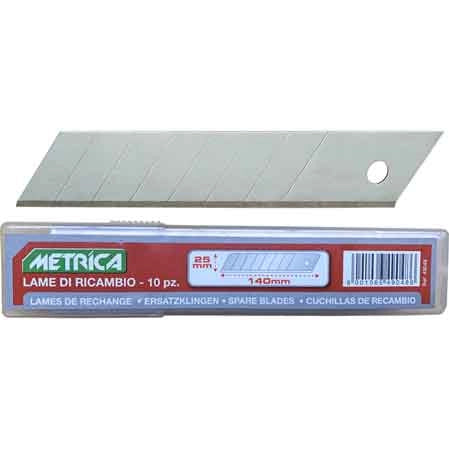 LAMA DI RICAMBIO PER CUTTER PROFESSIONALE METRICA 18x110x0,5 mm - confezione 10 pezzi - METRICA