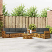 Set divani 8 pcs Naturale e Antracite Legno di Acacia Massello 3374497