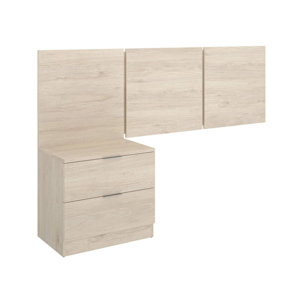 Testiera letto Chanhom, Spalliera, Testata per camera da letto, Poggiatesta, 157x34 h96 cm, Rovere