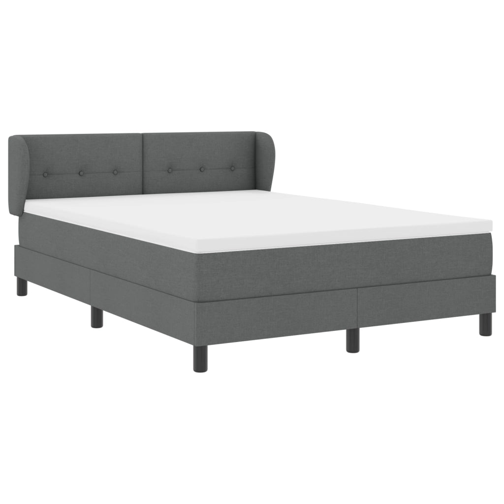 Letto con rete a doghe e materasso Grigio scuro 140x190 cm Tessuto