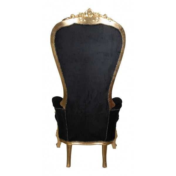 Biscottini Poltrona a trono stile francese Luigi XVI in legno massello di faggio Opulenta,