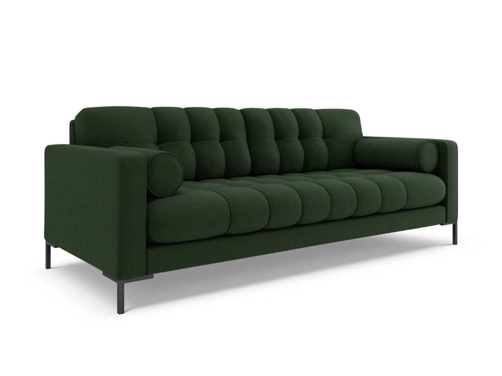 Cosmopolitan Design - Divano "Bali" 4 posti in tessuto strutturato verde scuro 