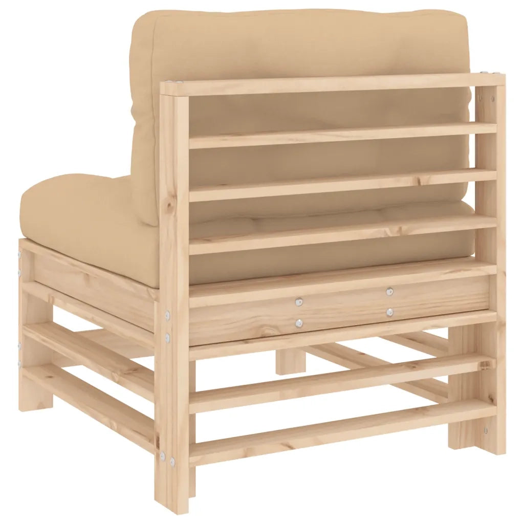 Divano componibile-Divani Centrali con Cuscini 2 pz in Legno Massello di Pino 418814