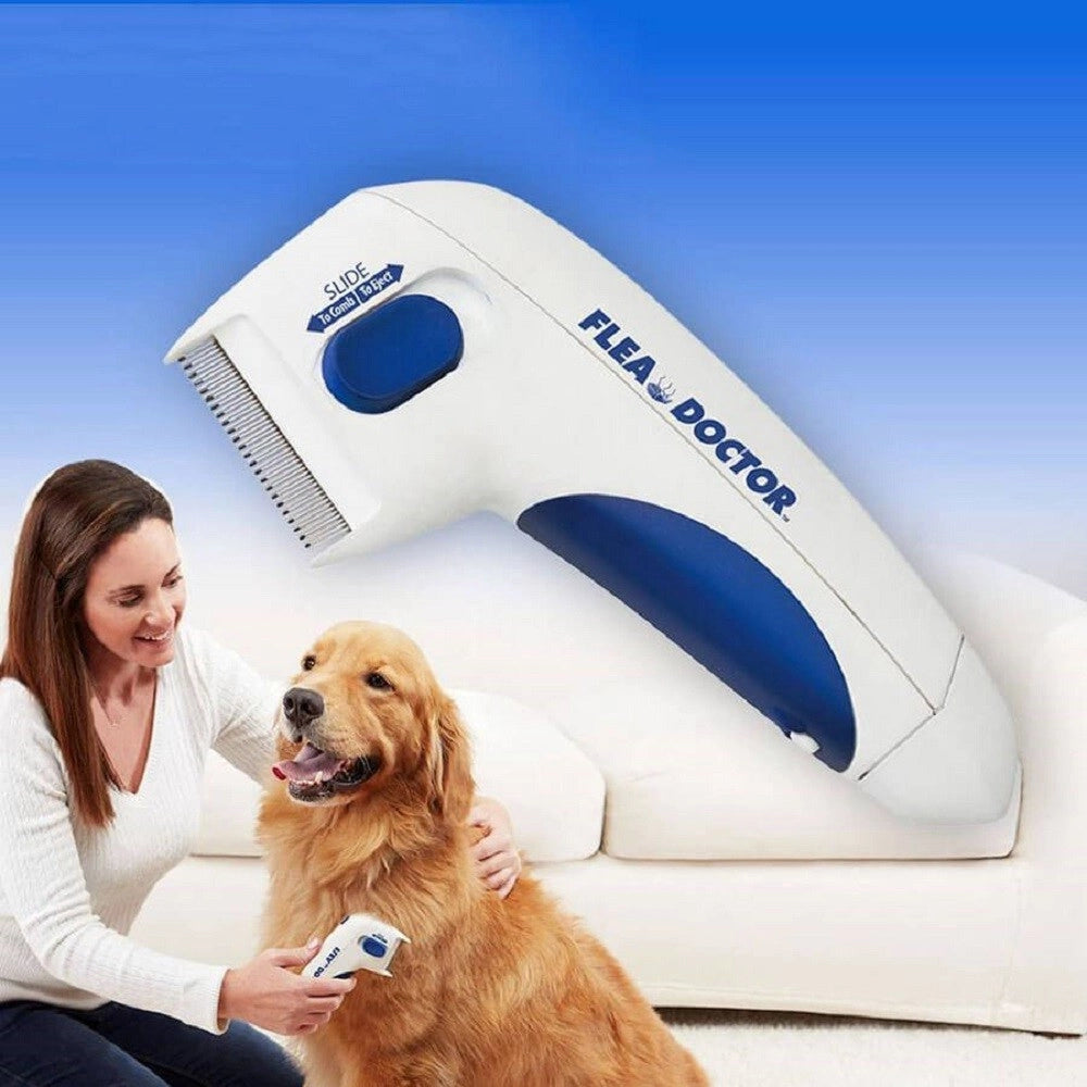 Trade Shop - Pettine Spazzola Elettrica Perfetto Per Pelo Gatto Cane Antipulci Batterie -