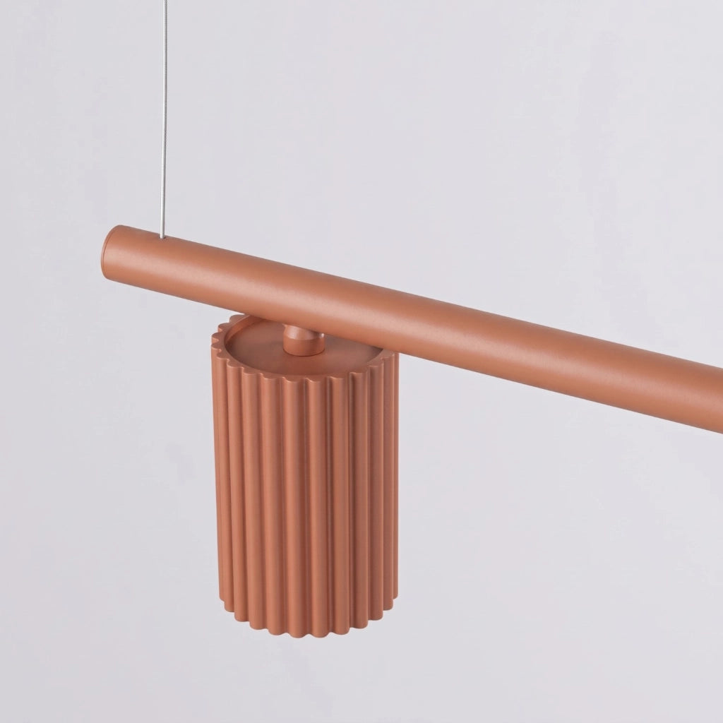 Lampadario KARBON 4 ocra rossa