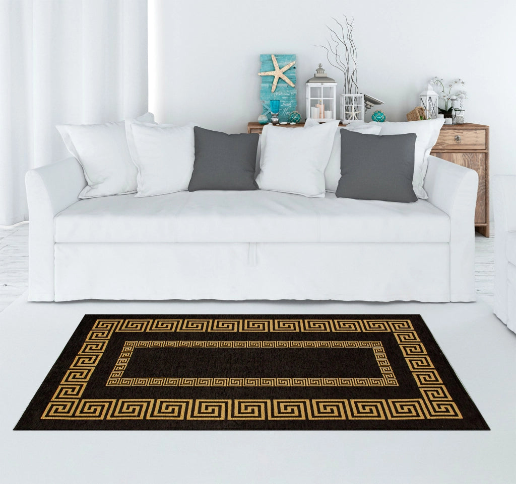 Tappeto Arredo Moderno Morbido in Ciniglia Ingresso Antiscivolo Prodotto Italiano  Soggiorno Camera Salotto Disegni Piazzati Cotone Varie Misure Grande Atena/Nerosenape - 65x300 cm