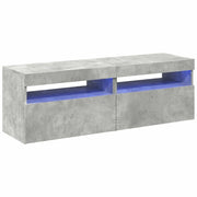 Mobili Porta TV con Luci LED 2 pz | Armadietto TV | Mobile Porta TV Grigio Cemento 60x35 cm