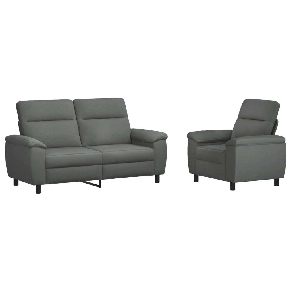 Set di divani 2 pcs Grigio Scuro Tessuto 3430598