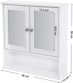 Mobiletto da bagno a parete Valora con specchio bianco | salvaspazio