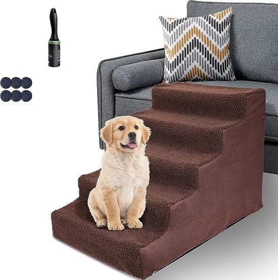 Trappola per cani per casa Trappola per piccoli animali per gatti e cani con rivestimento in piuma lavabile, scalini antiscivolo per cani