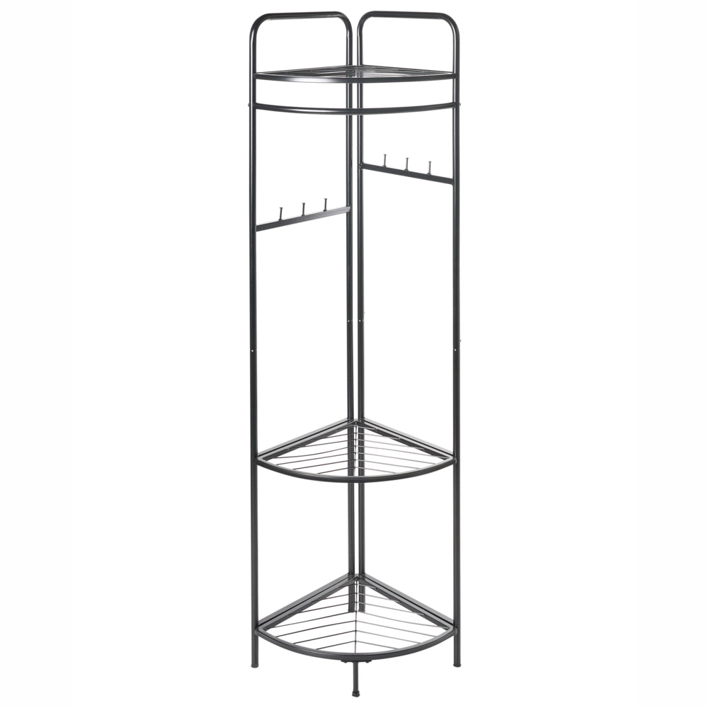 Appendiabiti in acciaio e metallo nero da 160 cm con ripiani e scaffali stile Glamour Industriale