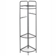 Appendiabiti in acciaio e metallo nero da 160 cm con ripiani e scaffali stile Glamour Industriale