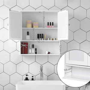 Mobiletto da bagno a parete Valora con specchio bianco | salvaspazio