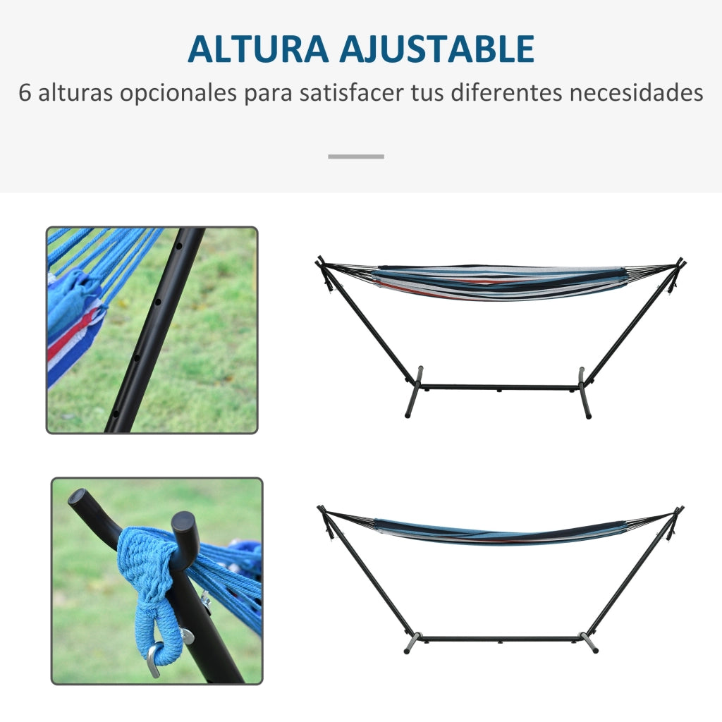 Amaca con supporto regolabile ¨C zephmum ¨C righe blu e bianco 310x117cm