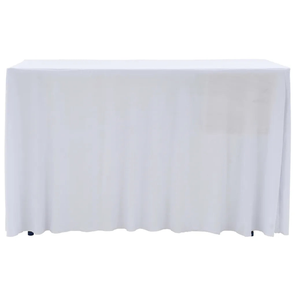 Copertura Elastica per Tavolo con Gonna 2 pz 183x76x74cm Bianco cod mxl 47994