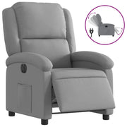 Poltrona | Sedia Relax Elettrica Reclinabile Grigio Chiaro in Tessuto