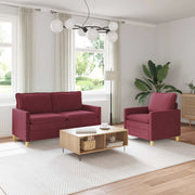 Set di divani 2 pz Rosso Vino Tessuto 3417062